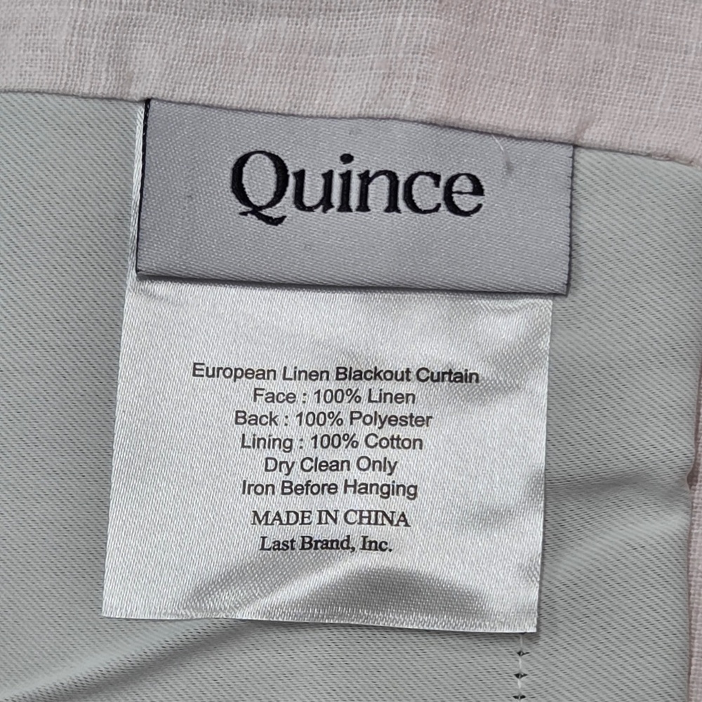 NWT QUINCE Set 2 48x96 European Linen Room Darkening Curtains Vintage Blush 6216 - Picture 8 of 10
